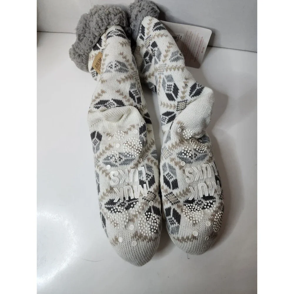 MUK LUKS Original Women’s Slipper Socks L/XL (8-9) NEW WITH TAGS 1E